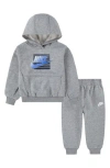 Nike Kids' Gradient Futura Pullover Hoodie & Joggers Set In Dark Grey Heather