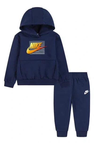 Nike Kids' Gradient Futura Pullover Hoodie & Joggers Set In Midnight Navy