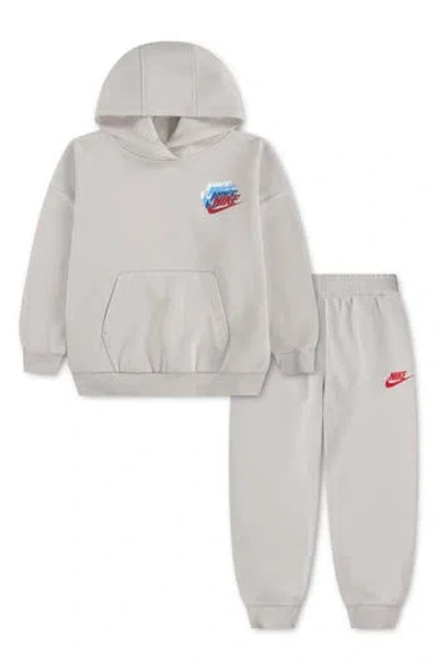 Nike Kids' Graphic Fleece Pullover Hoodie & Pants Set In Gray