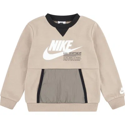 Nike Kids' Graphic Logo Pullover Sweater In Neutral
