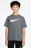 Nike Kids' Graphic T-shirt In Smoke Grey/white