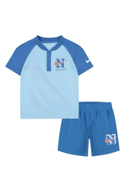 Nike Boys' Sportswear Next Gen Henley Tee & Shorts Set - Little Kid In Blue