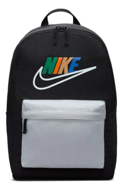 Nike Kids' Heritage Core Backpack In Black/wolf Grey/white