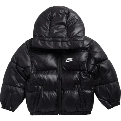 Nike Kids' Hooded Puffer Jacket In Black