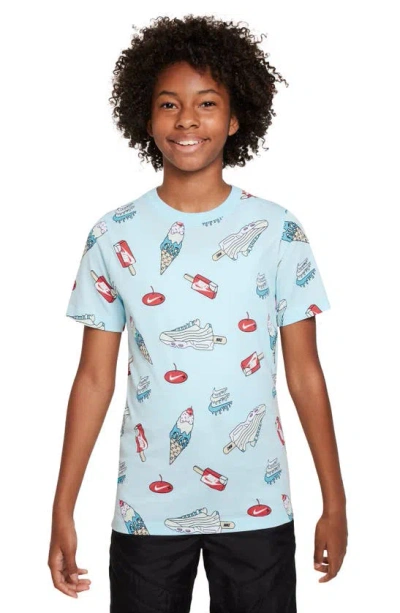 Nike Kids' Ice Cream Print T-shirt In Glacier Blue