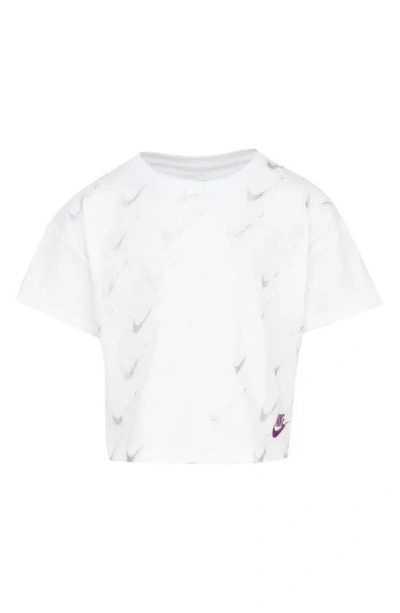 Nike Kids' Icon Cotton Crop T-shirt In White