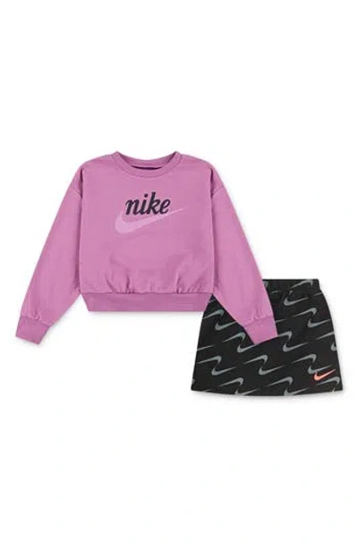 Nike Kids' Impressions Sweatshirt & Bike Shorts Set In Black