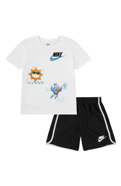 Nike Kids' Just Believe Graphic T-shirt & Shorts Set In White