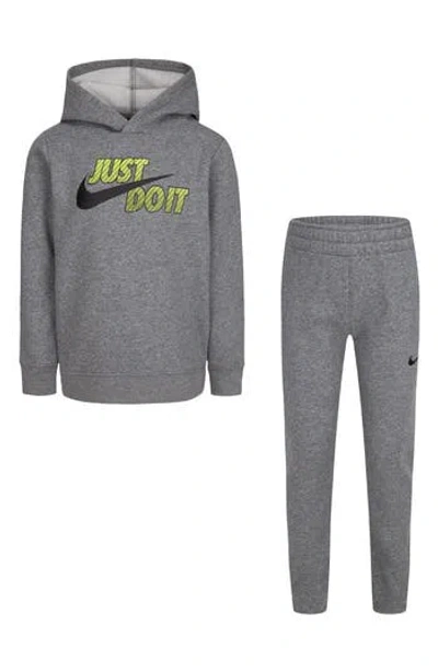 Nike Kids' Just Do It Fleece Hoodie & Pants Set In Carbon Heather
