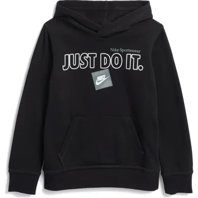 Nike Kids' Just Do It Pullover Hoodie In Black