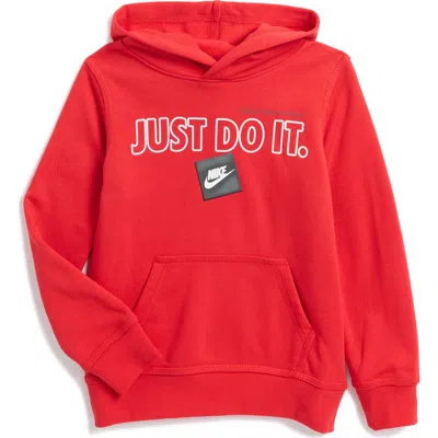 Nike Kids' Just Do It Pullover Hoodie In University Red