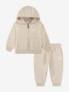 Nike Kids Lbr Full Zip Club Tracksuit In Beige