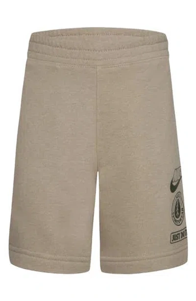 Nike Kids' Leave No Trace French Terry Taping Athletic Shorts In Khaki