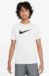 Nike Dri-fit Legend Big Kids' (boys') T-shirt In White/black