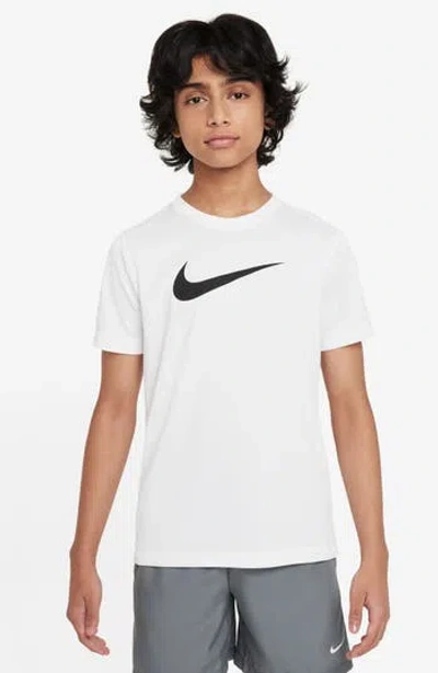 Nike Dri-fit Legend Big Kids' (boys') T-shirt In White/black