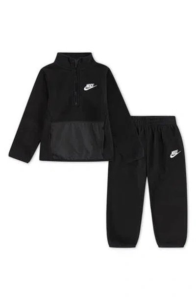 Nike Kids' Lifestyle Essential Half Zip Sweatshirt & Joggers Set In Black