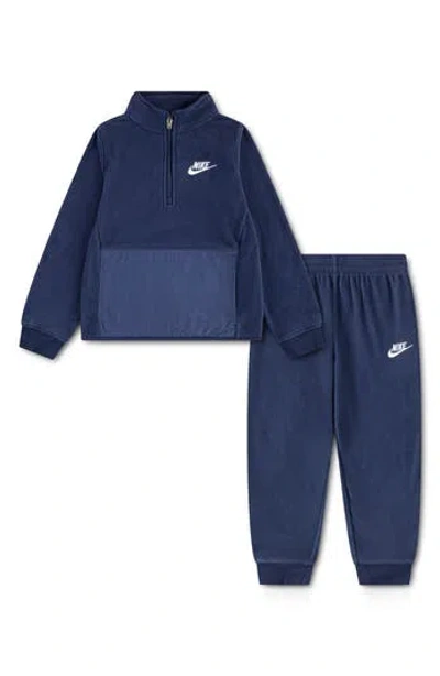 Nike Kids' Lifestyle Essential Half Zip Sweatshirt & Joggers Set In Blue