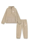 Nike Kids' Lifestyle Essential Half Zip Sweatshirt & Joggers Set In Brown