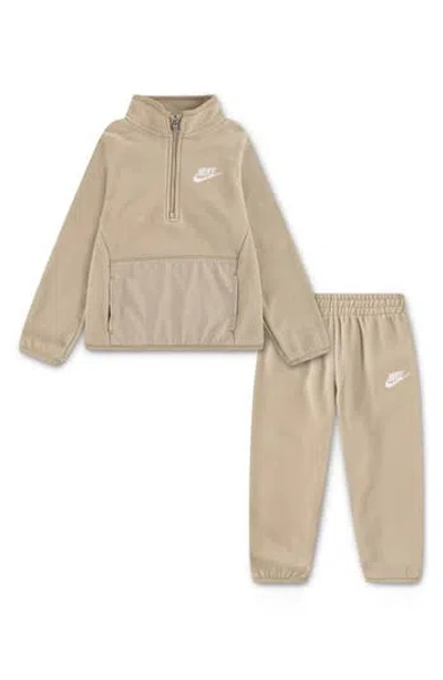 Nike Kids' Lifestyle Essential Half Zip Sweatshirt & Joggers Set In Brown