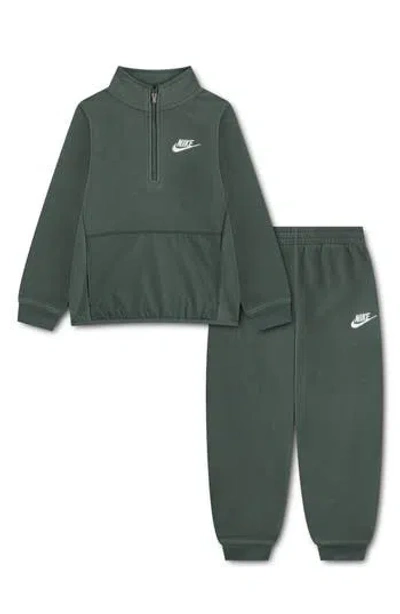 Nike Kids' Lifestyle Essential Half Zip Sweatshirt & Joggers Set In Green