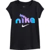 Nike Kids' Lil Bugs Dragonfly Graphic T-shirt In Black