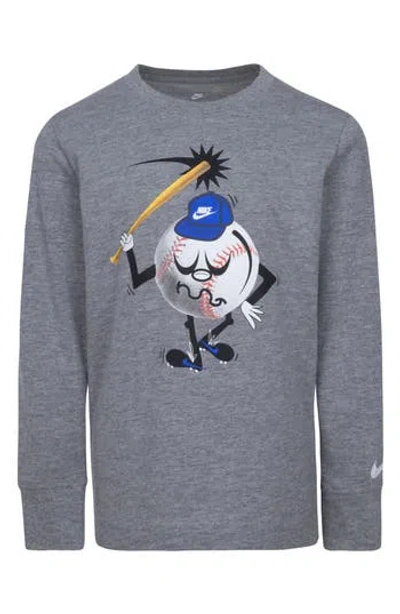 Nike Kids' Living Sport Ball Long Sleeve T-shirt In Carbon Heather