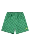 Nike Kids' Logo Check Athletic Shorts In Stadium Green