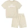 Nike Kids' Logo Graphic French Terry Sweatshirt & Sweat Shorts Set In Neutral