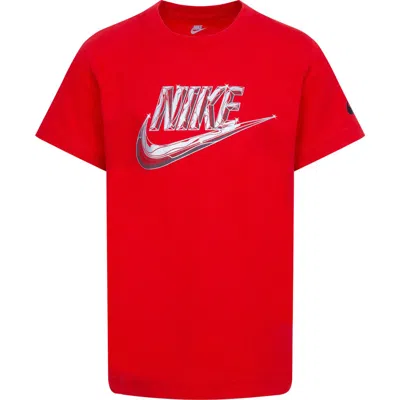 Nike Kids' Little Boys Metallic Futura Graphic T-shirt In Red