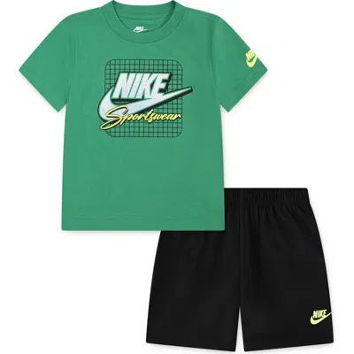 Nike Kids' Logo Graphic T-shirt & Shorts Set In Green