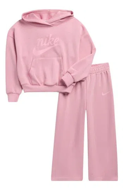 Nike Kids' Logo Hoodie & Pants 2-piece Set In Pink