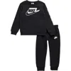 Nike Kids' Logo Sweatshirt & Joggers Set In Black
