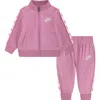 Nike Kids' Logo Tape Jacket & Joggers Set In Pink