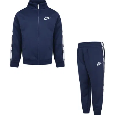 Nike Kids' Logo Tape Track Jacket & Joggers Set In Blue