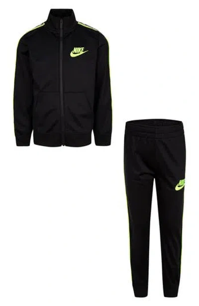 Nike Kids' Logo Taping Tricot Jacket & Pants Set In Black