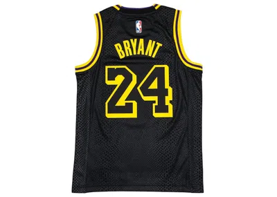 Pre-owned Nike Kids Los Angeles Lakers Kobe Bryant Mamba Swingman Jersey In Black/gold