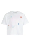 Nike Little Girls Love Icon Boxy Short Sleeves T-shirt In White