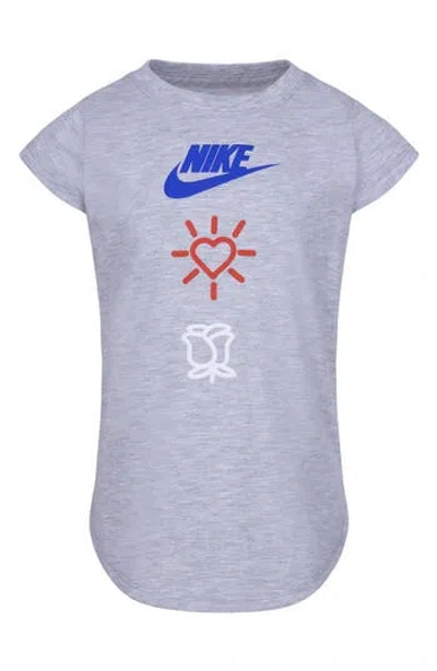 Nike Kids' Love Icon Stack Graphic T-shirt In Gray