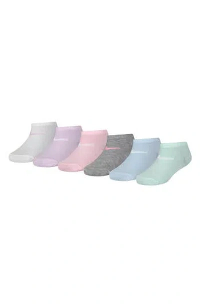 Nike Kids' Metallic Swoosh Cushioned Ankle Socks In Doll