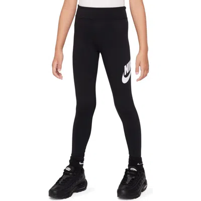 Nike Kids' Mid-rise Leggings In Black/white