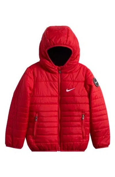 Nike Kids' Midweight Hooded Puffer Jacket In Red
