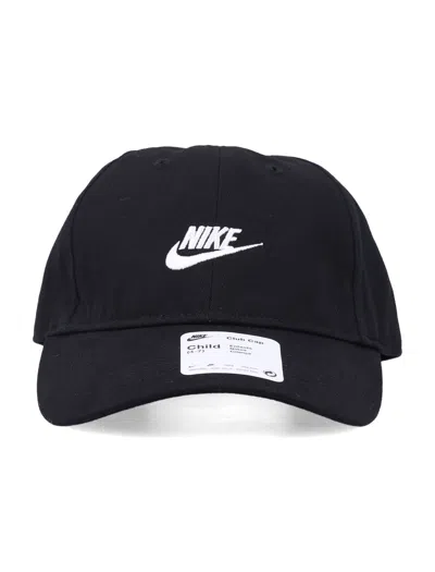 Nike Kids' Mini  Futura Brushed Cotton Twill Cap In Nero