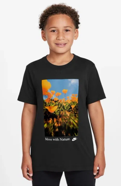 Nike Kids' Move With Nature Graphic T-shirt In Black