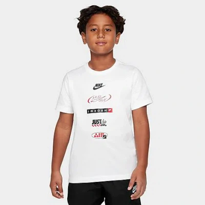 Nike Kids' Multi Logo T-shirt In White