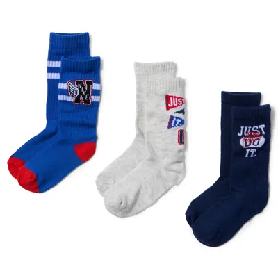 Nike Kids' Multisport Crew Socks (3 Pairs) In Blue