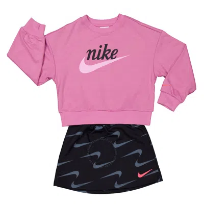 Nike Kids New Impression Sweatshirt And Skort Set In Black