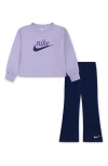 Nike Kids' New Impressions Pullover Sweater & Flare Pants Set In Midnight Navy