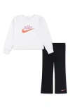 Nike Crewneck Sweatshirt & Flared Leggings Set (toddler) Crewneck Sweatshirt & Leggings Set In White