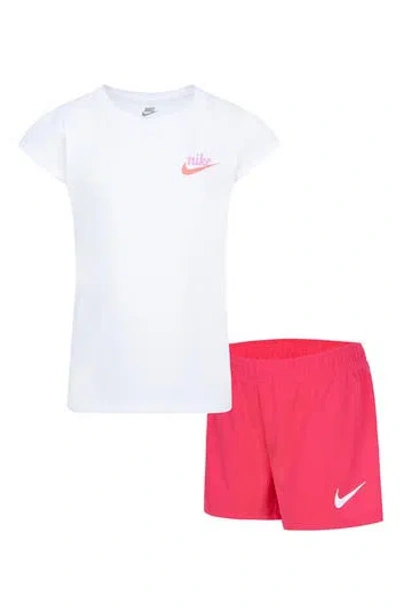 Nike Kids' New Impressions T-shirt & Short Set In Aster Pink