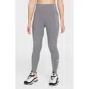Nike One Big Kids' (girls') Dri-fit High-waisted Leggings With Pockets In Gray